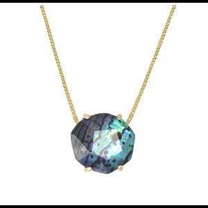 Rainbow mother of pearl and gold necklace